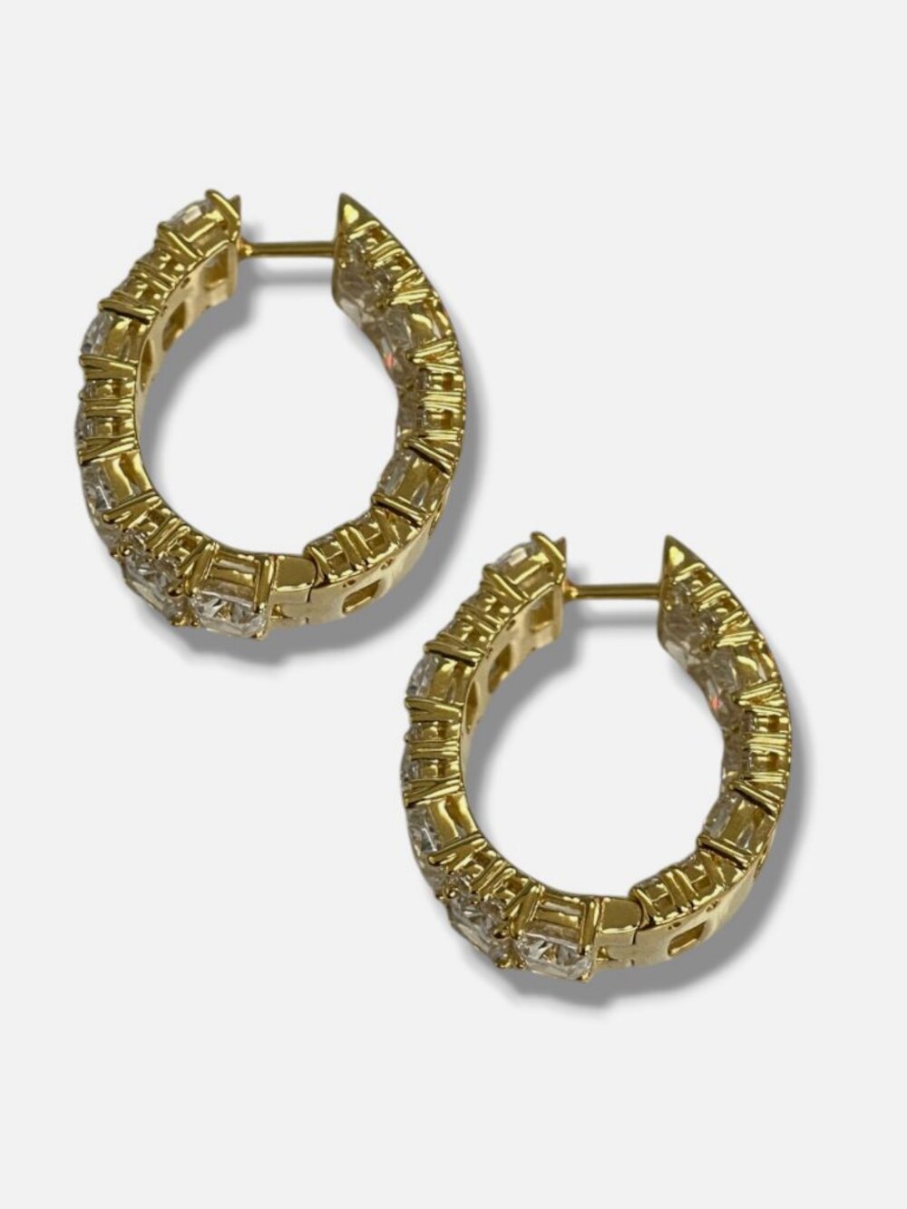 Adriana Orsini Women's 18K Gold Plated Cubic Zirconia Inside-Out Hoop Earrings